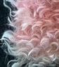 Hand dyed Helmbold mohair fur fabric "Raspberry Ripple" on 25mm Baby Pink - Image 2