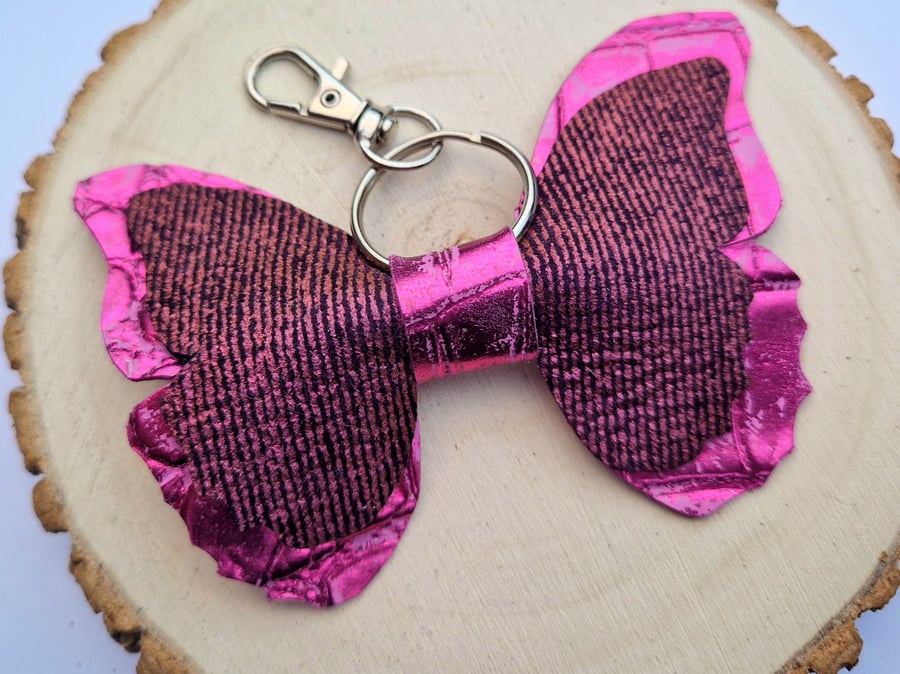 Leather Butterfly Bag Charm