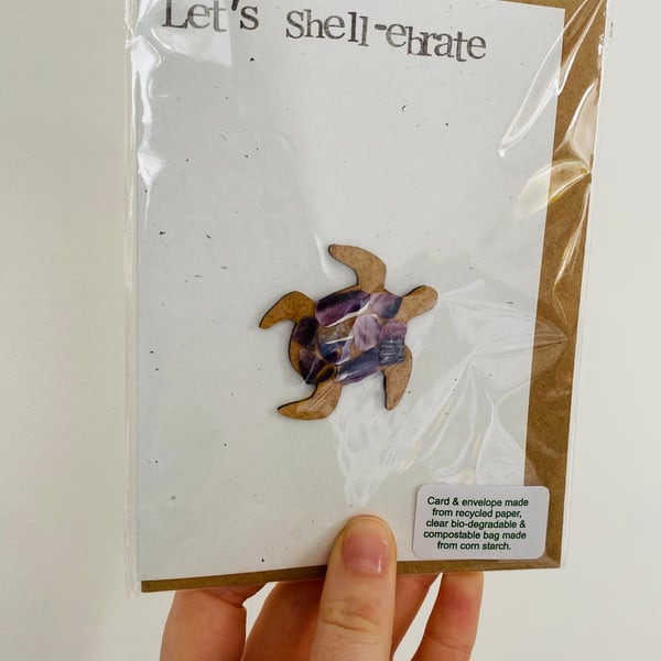 Beach Greetings Card A6 -  Let’s Shell-ebrate