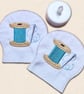 Needle and Thread Tealight Covers - Embroidered Felt Sewing Decor - Image 3