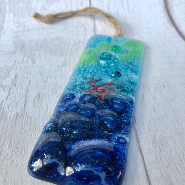 Fused glass seaside sun catcher