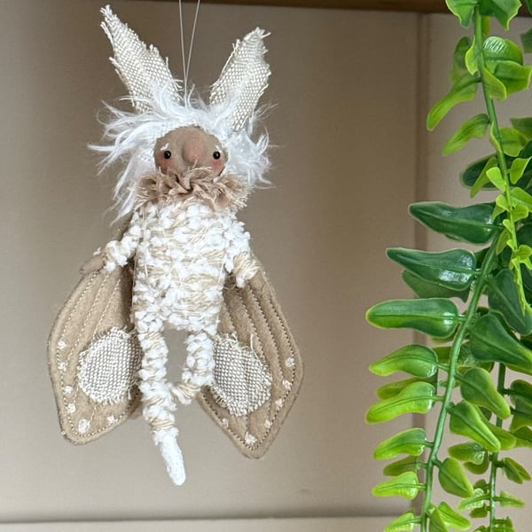 Spun Cotton Winter Moth Art Doll Taupe