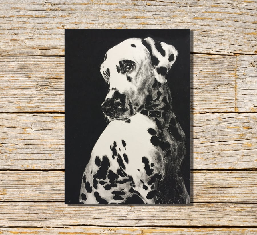 Dalmatian Card, Dalmatian Puppy Greeting Card, Dog Card, Greetings Card, Blank 