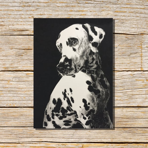 Dalmatian Card, Dalmatian Puppy Greeting Card, Dog Card, Greetings Card, Blank 