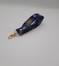 Bag charm wristlet  - keyfob, navy blue and gold snowflake keyring. Sale.    - Image 8
