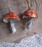 ceramic hanging mushroom dark orange large - Image 4