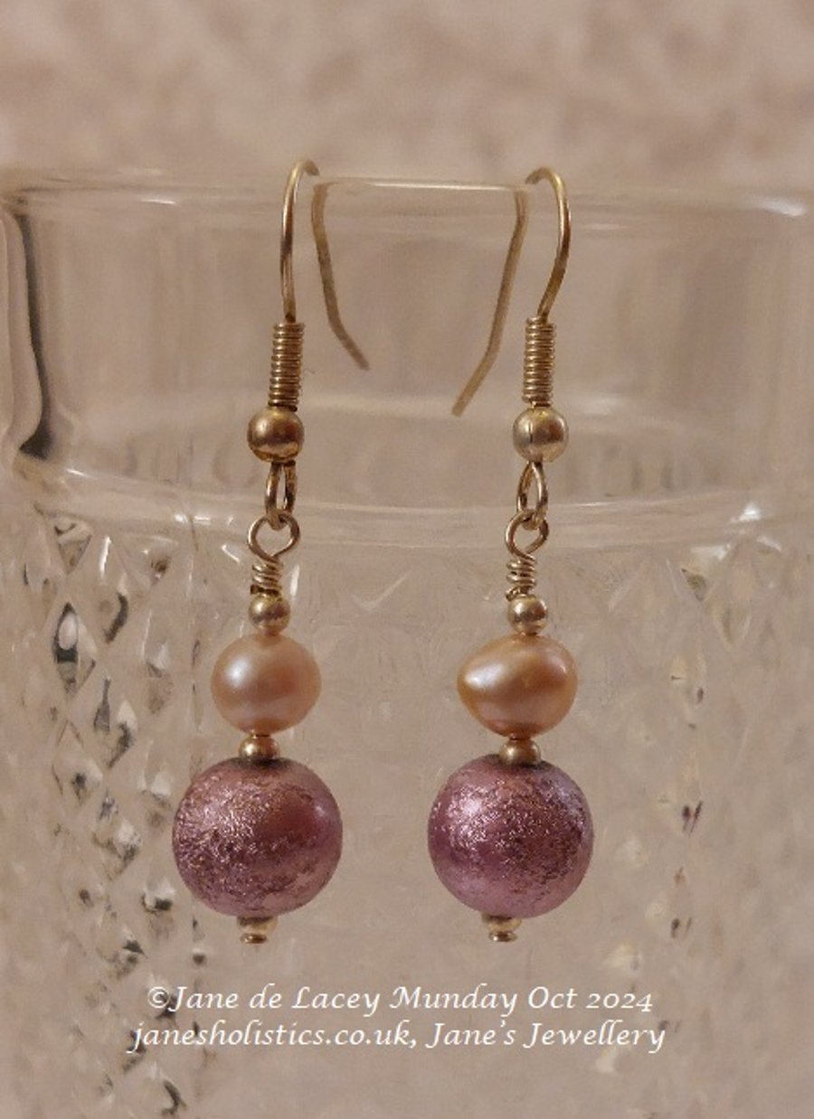 Delicate Pink Drop Earrings