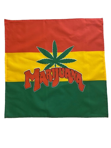 23" x 23" 59 x 59 cm Marijuana Reggae Rasta Flag Bandana Head Scarf Neck Tie