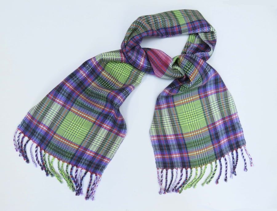 Handwoven Merino Wool Tartan Scarf