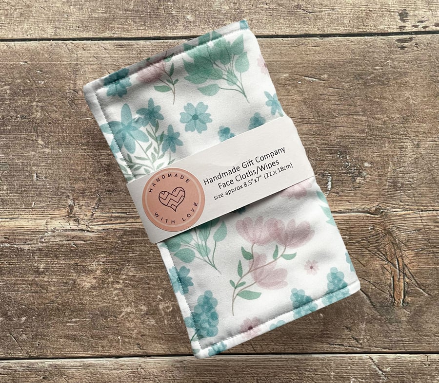 Handmade 2 Pk Face Wipes, Face Cloths, Face Flannels, Eco-Friendly Wipes-FCW28