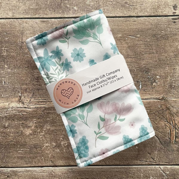 Handmade 2 Pk Face Wipes, Face Cloths, Face Flannels, Eco-Friendly Wipes-FCW28