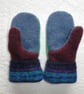 Mittens Created from Up-cycled Wool Jumpers.Fully Lined. Mohair Cuff - Image 3