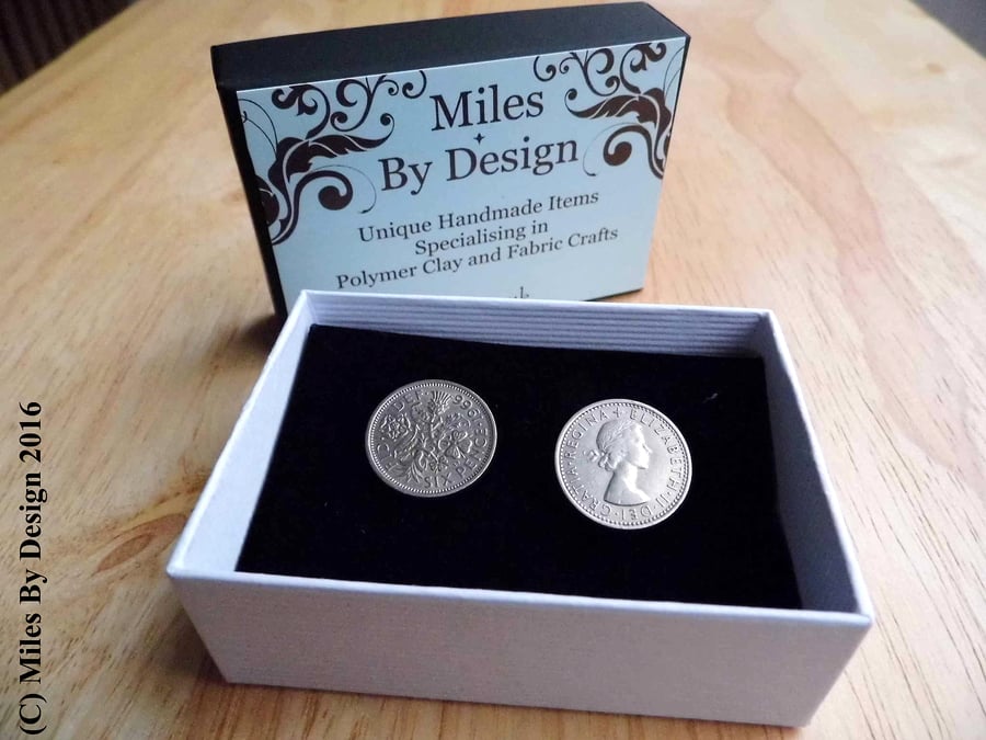 Lucky Sixpence - 1966 Coin Cufflinks