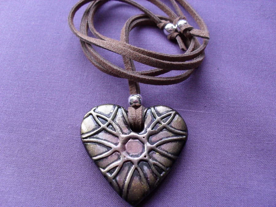 Polymer Clay Heart Pendant