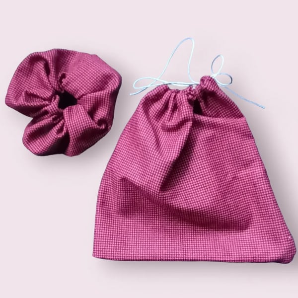 Scrunchie-Bag-Set-Hand Made-Hand Sewn-Gorgeous Fabric- Unique gift