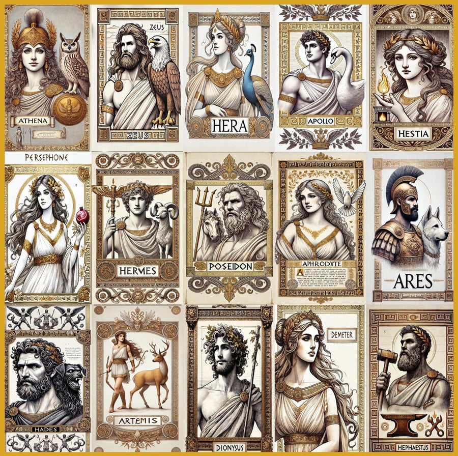 Gods and Goddesses Greek Inspired Prints – A4 Glossy Art 240gsm