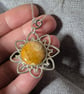 Sterling silver and fossilised coral stone necklace  - Image 4