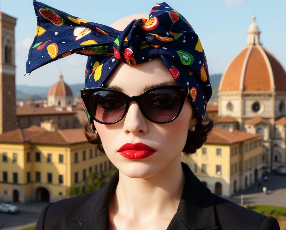 1950s Retro Rockabilly Headscarf  Bandana Handmade Fruit Print