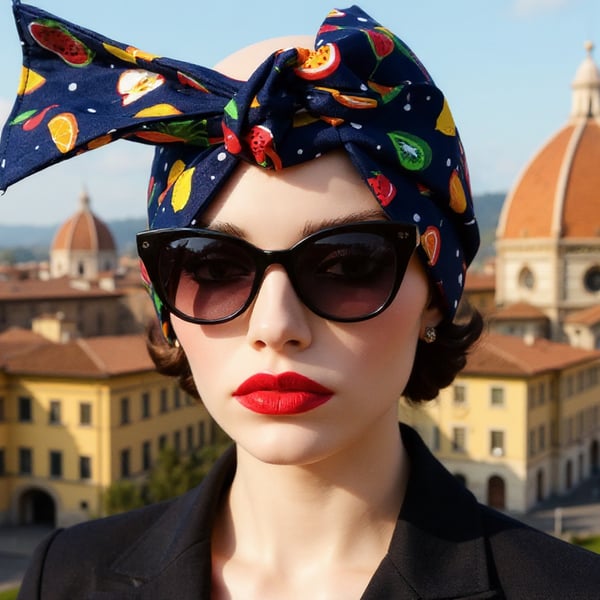 1950s Retro Rockabilly Headscarf  Bandana Handmade Fruit Print