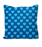 Handmade Blue Hearts Design Cushion. Hearts Size 40x40cm- (16"x16") CUS159