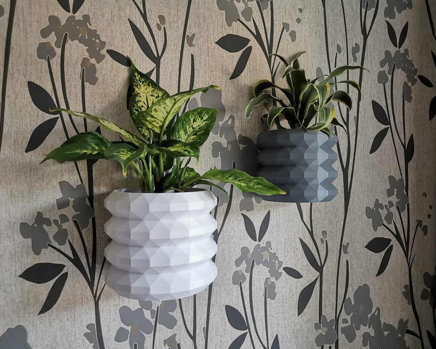 Indoor Wall Planter, Geometric Triangle Design, Wall Hanging Plant Pot