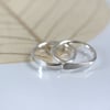 Silver Sleeper Hoop Earrings 11 mm Overlap Hoops