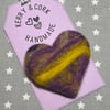 Needle Felted Heart Shaped Brooch