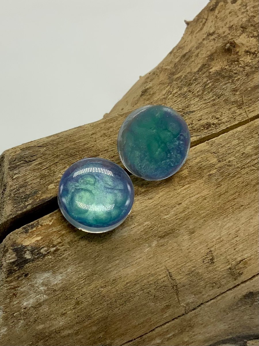  Sea blue and green round swirl 925 fittings 