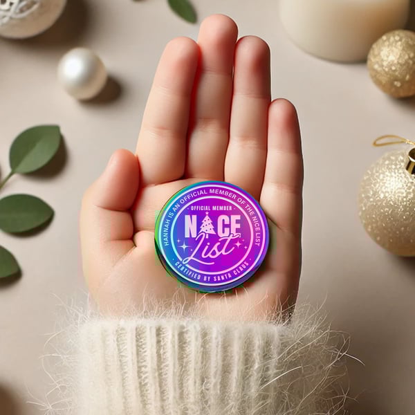 Nice List - Tree: Personalised Nice List Member Christmas Coin Token Gift