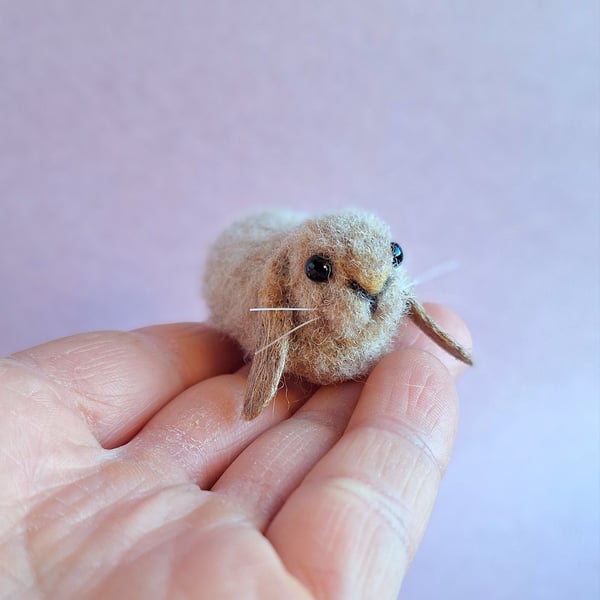 Tiny Lop Eared Felt Bunny