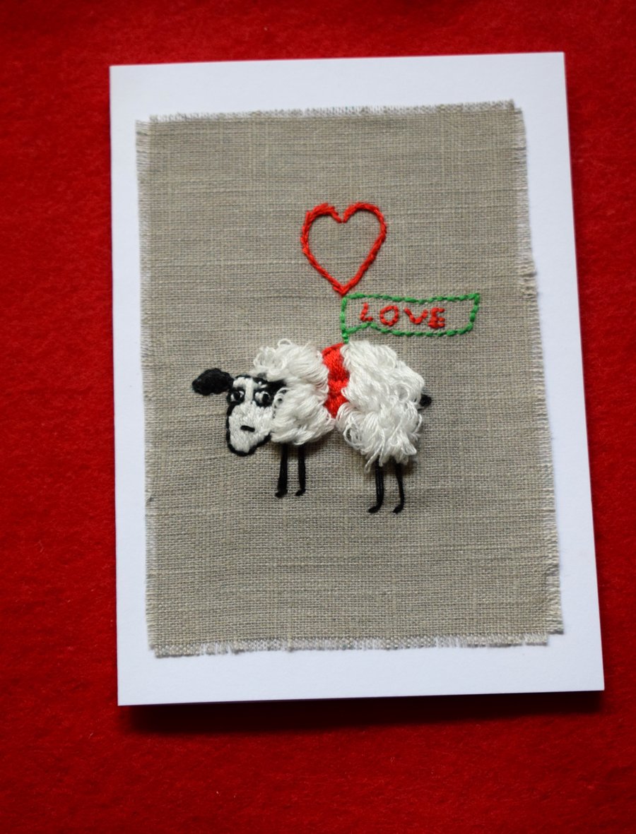 Valentine sheep card