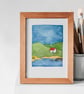 Coastal Cabin, A6 giclée greetings card with recycled brown envelope - Image 2