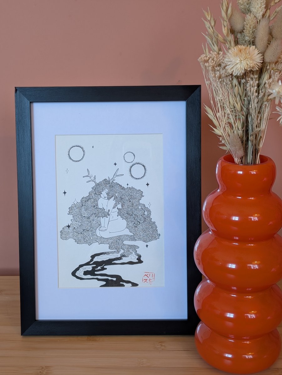Celestial Original Illustration Framed