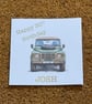 Land Rover Defender Personalised Birthday Card.Watercolour Style. Custom message - Image 4