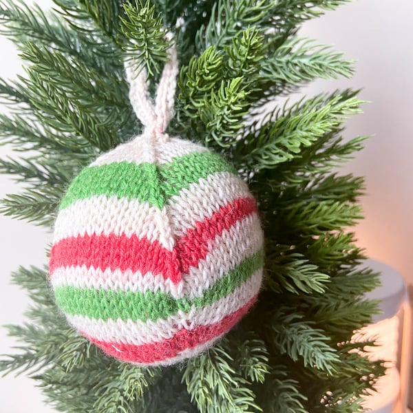 Hand knitted Bauble - Christmas Decorations