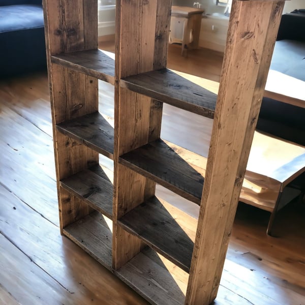 Tall Storage Unit - Storage unit bookshelf vinyl record storage - Reclaimed THE 