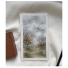 small original watercolour painting cloudy landscape