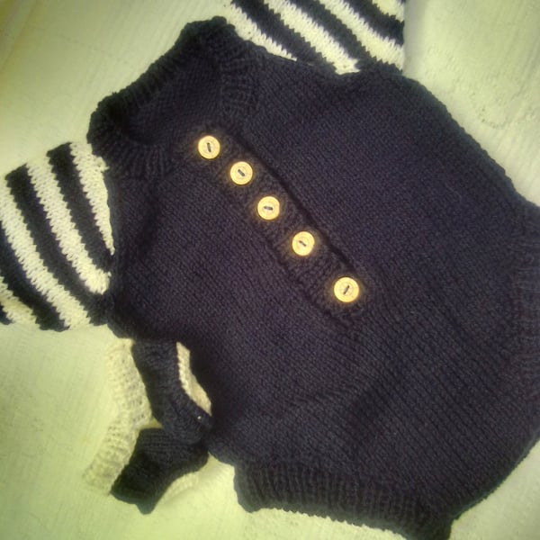 Baby's Navy Romper and Booties Set, Baby Shower Gift, Custom Make