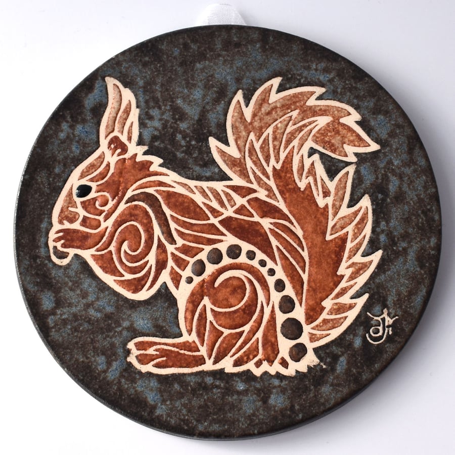 A52 Wall plaque coaster red squirrel (Free UK postage)