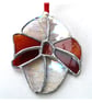 Easter Egg Suncatcher Stained Glass Handmade Red 007 - Image 1