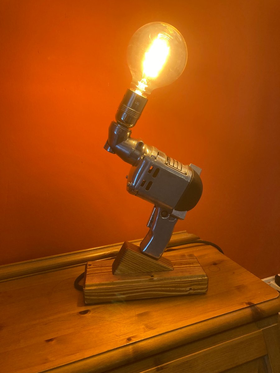 Industrial Polished Aluminium Table Lamp, Folksy