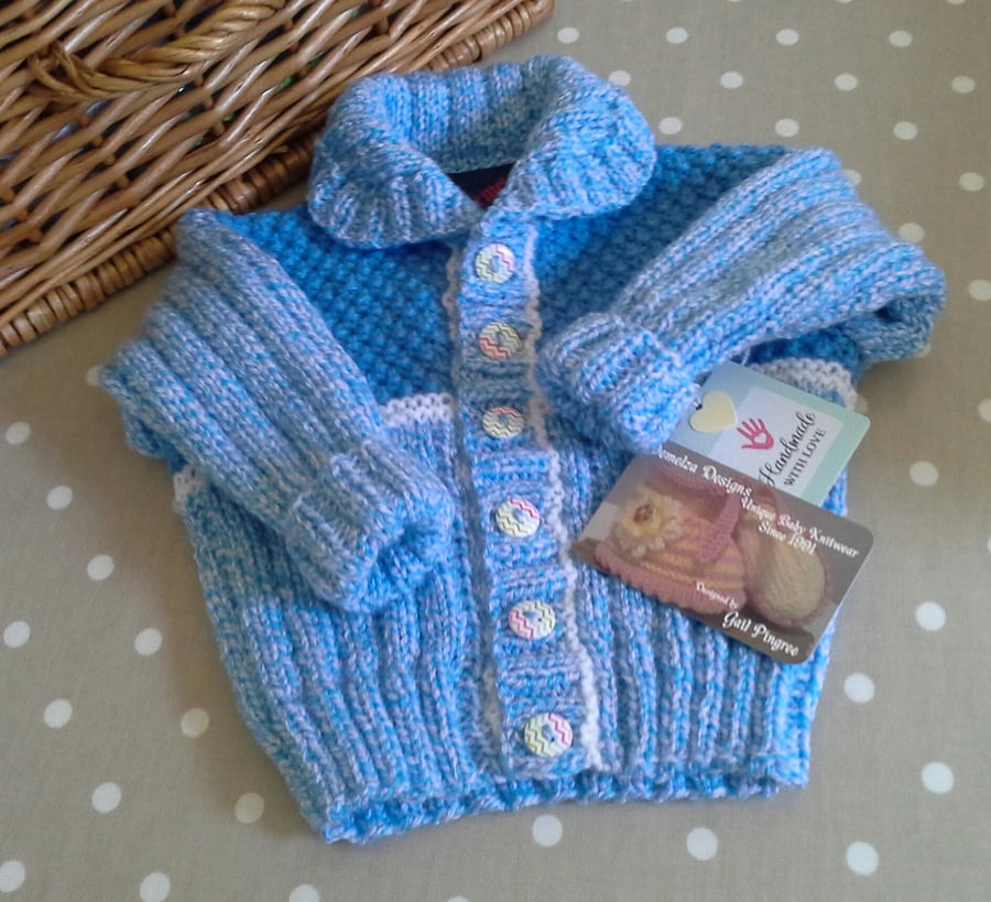 Baby Boys Hand Knitted Cardigan - Jacket  9 -18 months size