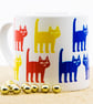 Child's Mug Large Espresso Cats Cartoon Fun Primary Colours Childrens Gifts  - Image 1