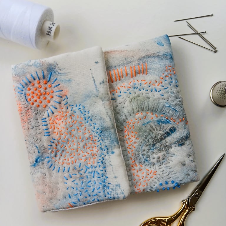 Embroidered Textile Art Needle Case 