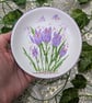 Crocus hand-painted ring, ewellery dish