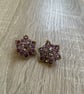 Big purple flower earrings  - Image 4