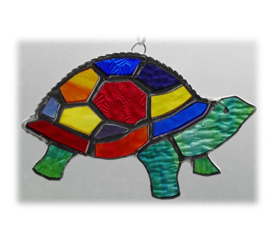 Tortoise Suncatcher Stained Glass Handmade Rainbow 023 Turtle 