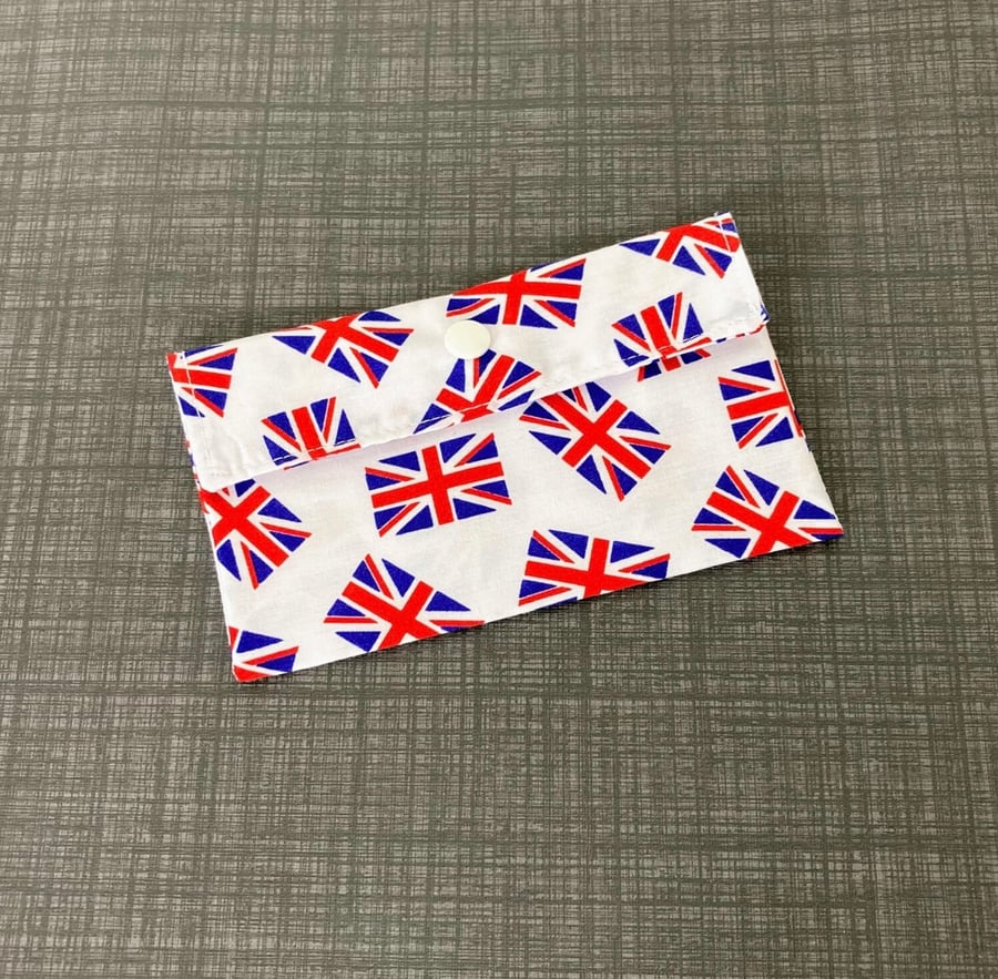 Union Jack Flags Fabric Money Wallet: Bank Note Gift Pouch.