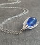Cobalt blue teardrop earrings, Sterling silver ear wires - Image 7