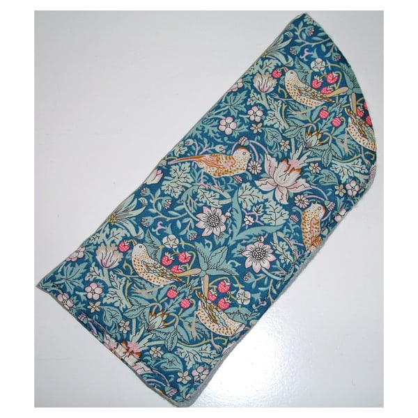 William Morris The Strawberry Thief Glasses Case Sleeve Soft Bird Green